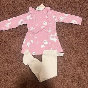 Girls 2-Piece Long Sleeve Pink Floral Outfit Grayson Mini Size 24 Months NWT‎